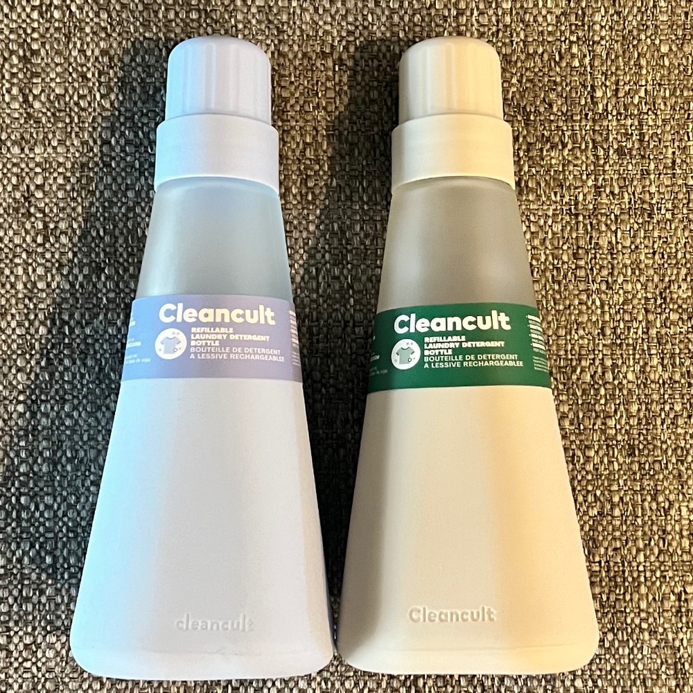 Cleancult 2-Pack Glass Liquid Laundry Detergent Dispenser, 20 oz each - NWT